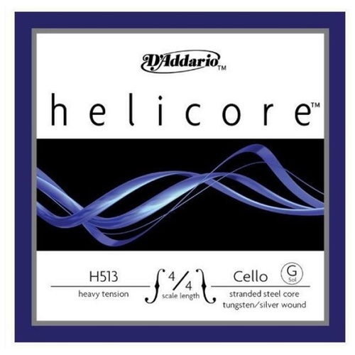 D'Addario Helicore Cello Single G String, 4/4 Scale, Heavy Tension  H513-H