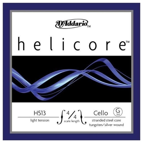 D'Addario Helicore Cello Single G String, 4/4 Scale, Light  Tension H513-L