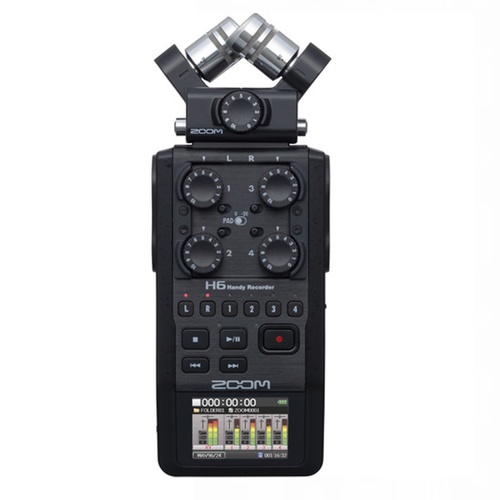 Zoom H6 Handy Recorder 24-bit/96kHz, 6-in/2-out Modular Field Recording System
