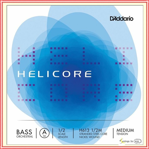 D'Addario Helicore Double  Bass Single A String 1/2 Scale Medium Tension H613