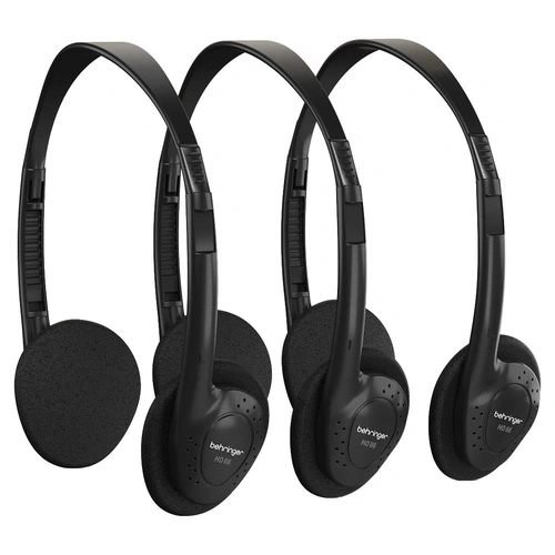 The Behringer HO66 Stereo Budget 3-Multipack Wide-Frequency Headphones