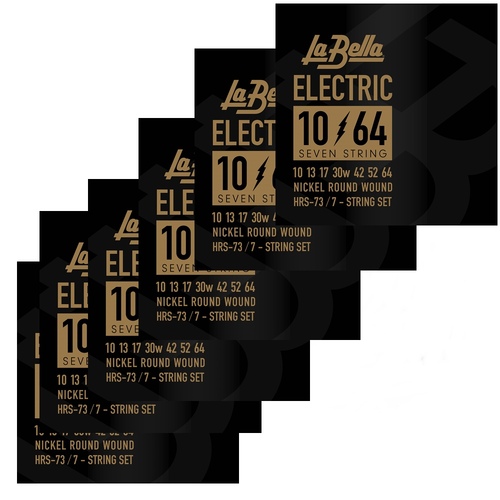 6 sets La Bella 7-String Electric Guitar Strings Designed for drop Tune 10 - 64 , HRS-73