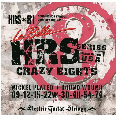  La Bella HRS-81 Nickel-Plated Electric Guitar Strings, 8-String  9 - 74