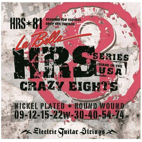  La Bella HRS-81 Nickel-Plated Electric Guitar Strings, 8-String  9 - 74