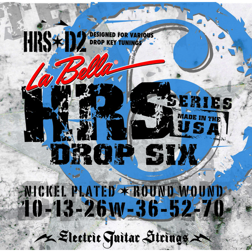 La Bella HRS-D2  drop 6 - Drop tune electric Guitar Strings  10 - 70