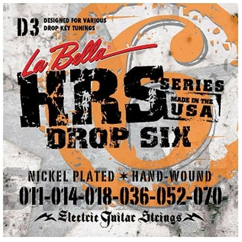 La Bella HRS-D3  drop 6 - Drop tune electric Guitar Strings  11 - 70