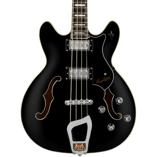 Hagstrom Viking Semi-Hollow Bass Guitar in Black Gloss