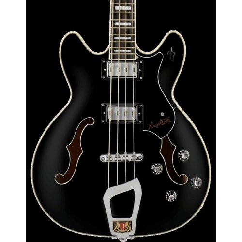Hagstrom Viking Semi-Hollow Bass Guitar in Black Gloss