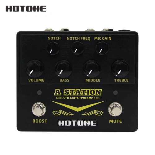 Hotone A Station Acoustic Preamp /DI Box Guitar & Microphone Guitar Effects Pedal