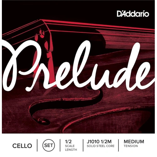 D'Addario Prelude Cello String Set, 1/2 Scale, Medium Tension