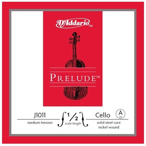 D'Addario Prelude Cello Single A String 1/2 Scale, Medium Tension 