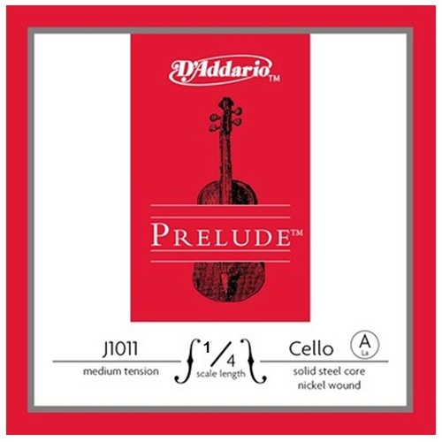 D'Addario Prelude Cello Single A String 1/4 Scale, Medium Tension 