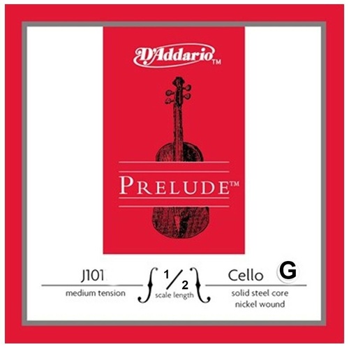 D'Addario Prelude Cello Single G String 1/2 Scale, Medium Tension 