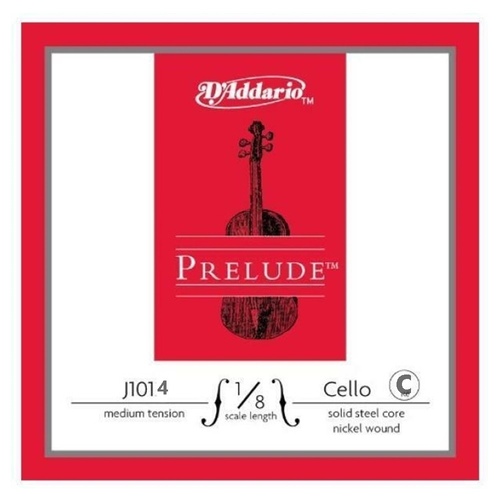 D'addario Prelude Cello Single C String  1/8 Scale, Medium Tension Made in USA