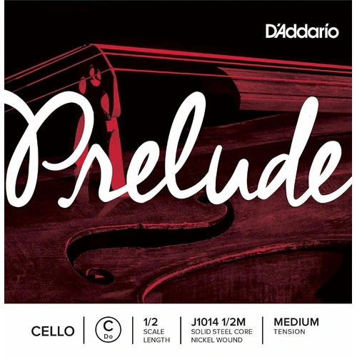 D'Addario Prelude Cello Single C String, 1/2 Scale, Medium Tension
