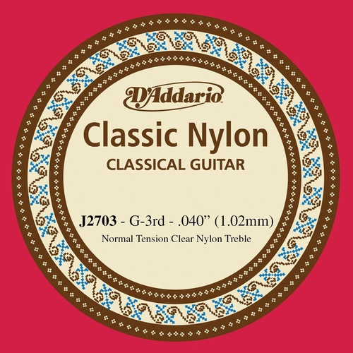 D'Addario J2703 Nylon Classical Guitar Single String Normal Tension ( 3rd, G )
