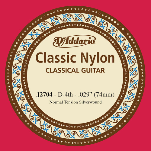 D'Addario Student Nylon Classical Guitar Single String, Normal Tension, D String