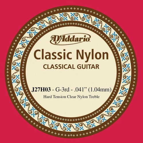 D'Addario J27H03 Student Nylon Classical Guitar Single G String  Hard Tension