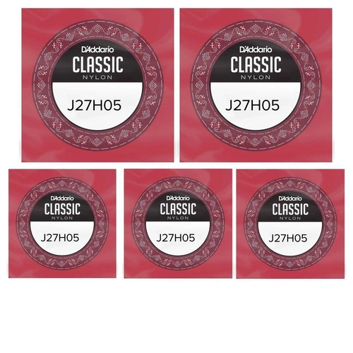 5 x D'Addario Student Nylon Classical Guitar Single A String - 5th - Hard Tension 