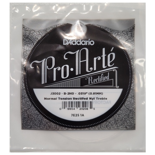D'Addario J3002 Rectified Classical Guitar Single String 2nd B, Normal Tension