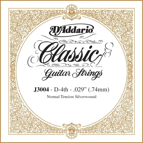 D'Addario J3004 Rectified Classical Guitar Single String, Normal Tension, Fourth String