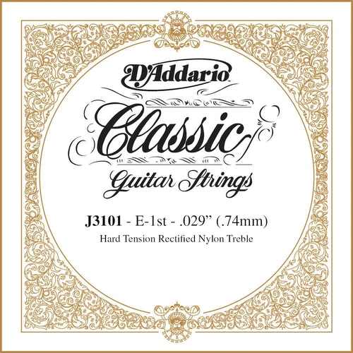 D'Addario J3101 Rectified Classical Guitar Single String, Hard Tension, First String