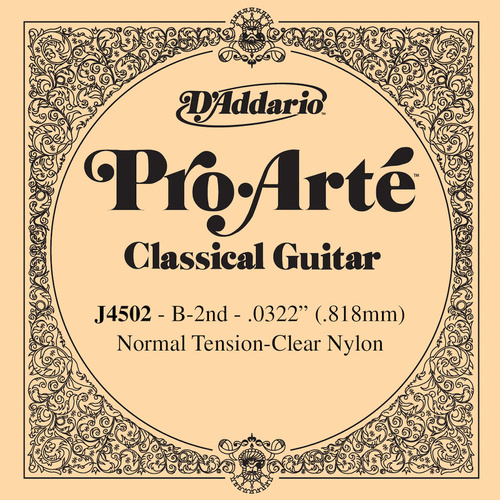 D'Addario Pro-Arte Nylon Classical Guitar Single String, Normal Tension, B 2nd