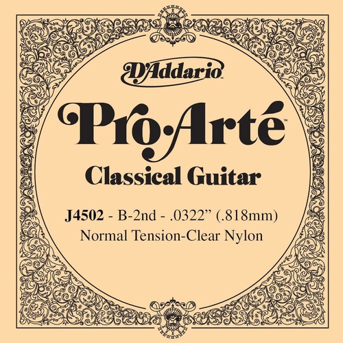 D'Addario Pro-Arte Nylon Classical Guitar Single String, Normal Tension, B 2nd