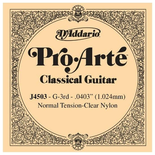 D'Addario Pro-Arte Nylon Classical Guitar Single String, G -3rd Normal Tension