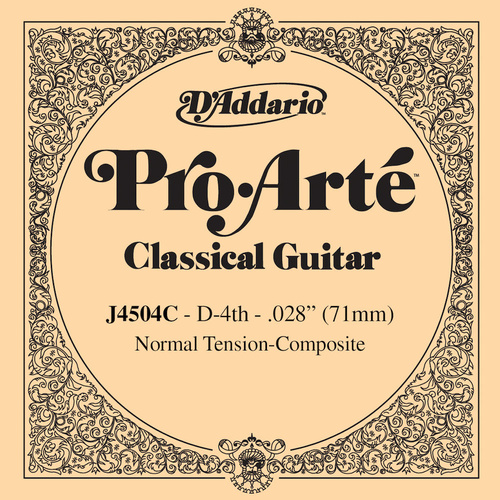 D'Addario J4504C Pro-Arte Composite Classical Guitar Single String, Normal Tension, Fourth String