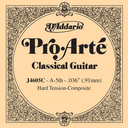 D'Addario J4605C Pro-Arte Nylon Classical Guitar Single String, Hard Tension, Fifth String