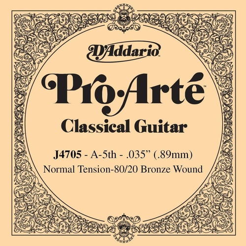 D'Addario J4705 80/20 Bronze Pro-Arte Nylon Classical Guitar Single A String,