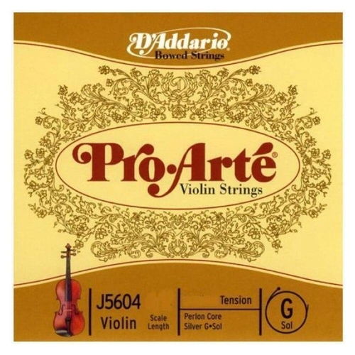 D'Addario Pro-Arte Violin Single G String, 1/2 Scale, Medium Tension