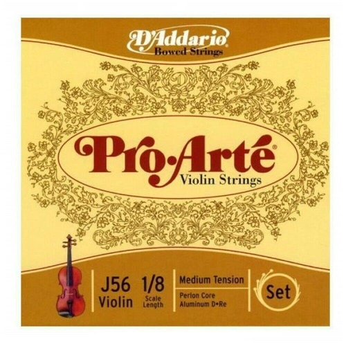 D'Addario J56 Pro-Arte Violin Strings 1/8 Size Perlon core medium tension
