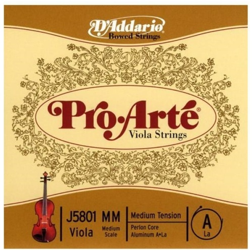 D'Addario Pro-Arte Viola Single A String Medium Scale Medium Tension 15" - 16"
