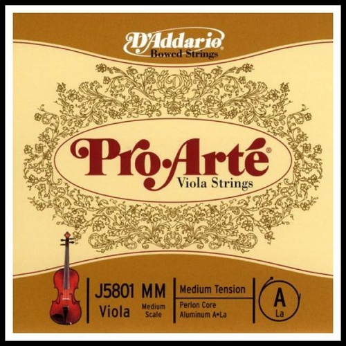 D'Addario Pro-Arte Viola Single A String Medium Scale Medium Tension 15" - 16"