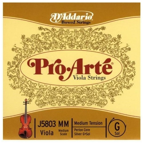 D'Addario Pro-Arte Viola Single G String Medium Scale Medium Tension 15" - 16"