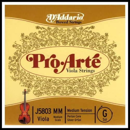 D'Addario Pro-Arte Viola Single G String Medium Scale Medium Tension 15" - 16"