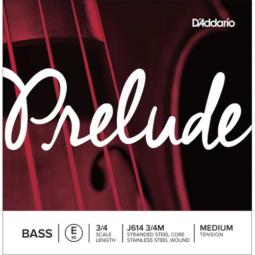 D'Addario Prelude Bass Single E String, 3/4 Scale, Medium Tension