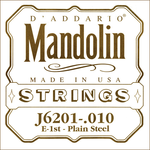 D'Addario J6201 Plain Steel Mandolin Single String, .010