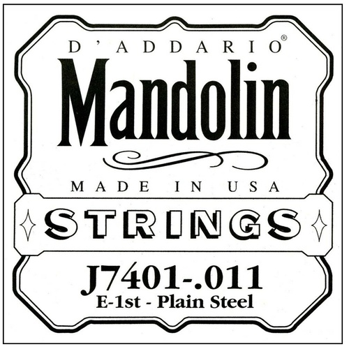 D'Addario J7401 Plain Steel Mandolin Single String, First String, .011