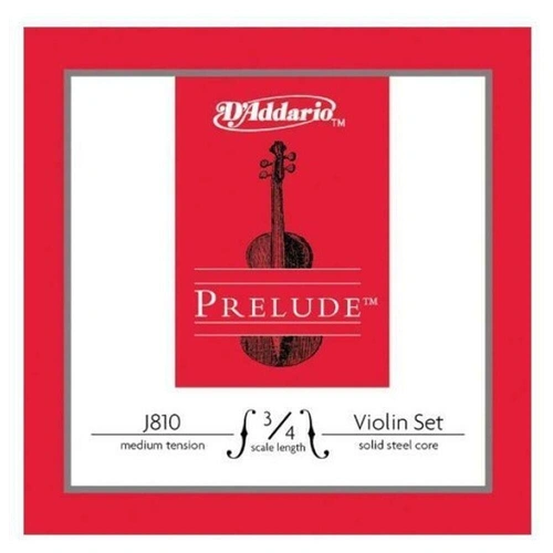 D'addario Prelude Violin String Set, 3/4  Scale, Medium Tension - No Packaging 