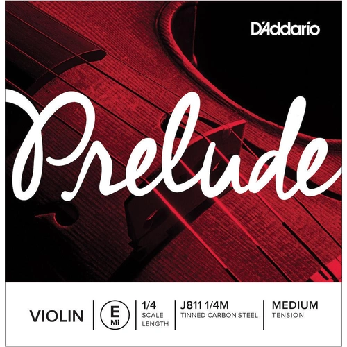 D'Addario Prelude Violin Single E String, 1/4 Scale, Medium Tension