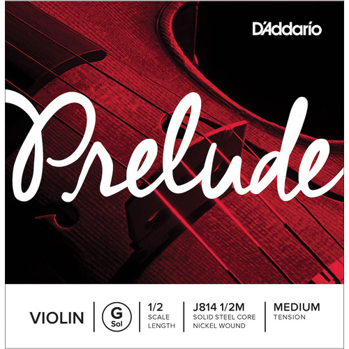 D'Addario Prelude Violin Single G String, 1/2 Scale, Medium Tension