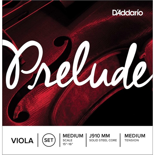 D'Addario Prelude Viola String Set, Medium Scale, Medium Tension Size 15" to 16"
