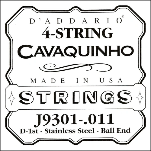D'Addario J9301 Plain Steel Single Cavaquinho String, .011
