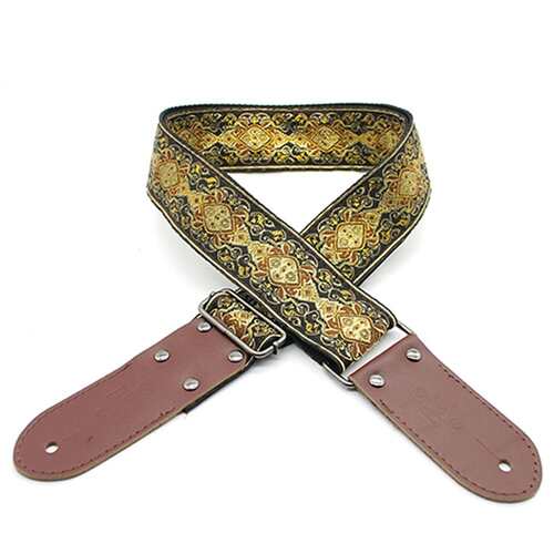 DSL JAC20-APR-Gold Jacquard Weaving Guitar Strap - 2" APR Gold