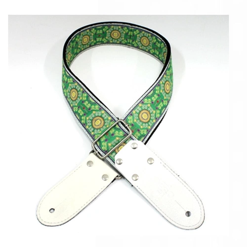 DSL Jacquard Weaving SAL-GREEN Guitar Strap Hand Made in Australia Leather Ends