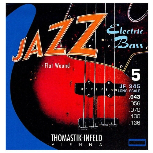 Thomastik-Infeld JF345 Jazz Nickel Flat Wound 5-String Bass Guitar Stings 43-136