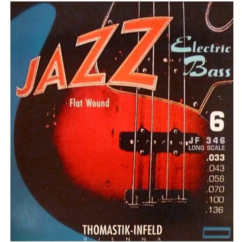 Thomastik-Infeld JF346 Jazz Nickel Flat Wound 6-String Bass Guitar Stings 33-136